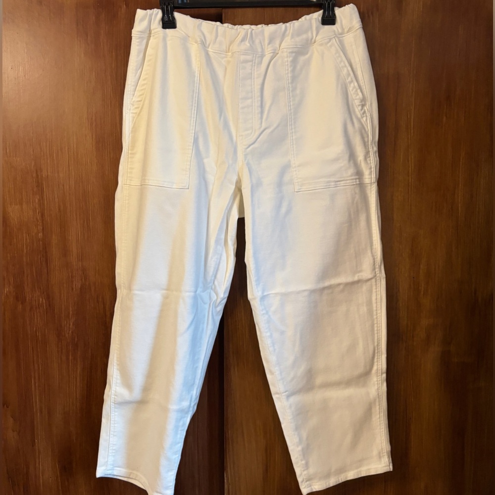 NWT Madewell Tapered-Leg Utility Pant | Pull-On, White, Cotton | Women’s Plus 1X - Picture 9 of 15